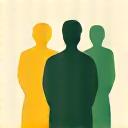 Gruppo di persone che collaborano e si sorridono.