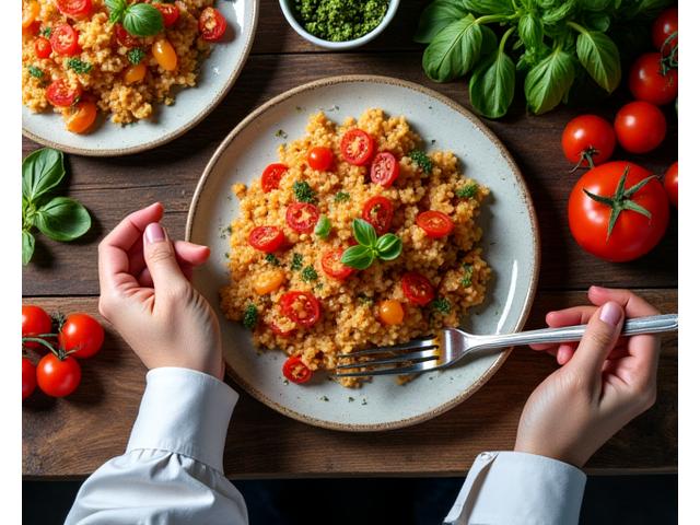 Un piatto colorato e sano cucinato da Marco, con ingredienti freschi milanesi.