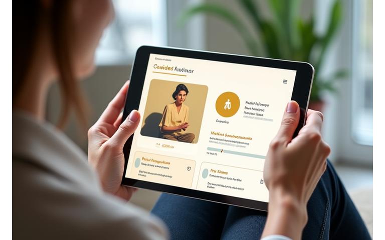 Interfaccia di un audio player con una vasta libreria di meditazioni guidate Vitalia Ora
