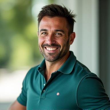 Ritratto professionale di un personal trainer energico e motivante