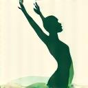 Icona di una persona che fa stretching, simboleggiando il fitness funzionale, con un tocco di eleganza italiano.