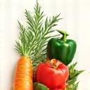 Icona di verdure fresche e bilancia, che simboleggia la nutrizione scientifica.